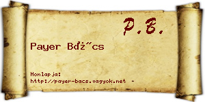 Payer Bács névjegykártya